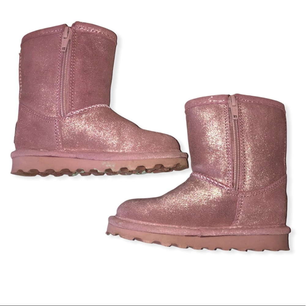 BEARPAW Pink Glitter Elle Toddler Boots 8 - Picture 2 of 7